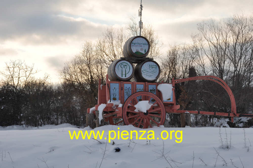 Pienza sotto la neve