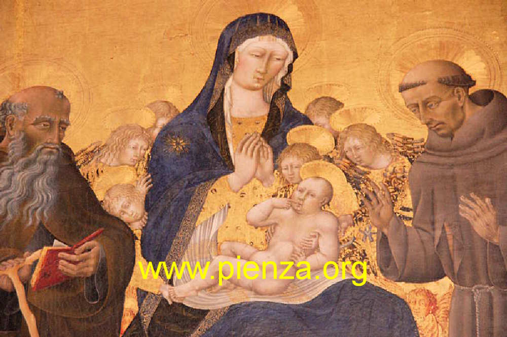 Madonna con Bambino tra i Santi Antonio Abate, Bernardino, Francesco e Sabina